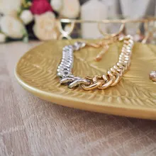 Choker Necklace Jewelry Collar Thick Chain Punk Miami Cuban Hip-Hop Statement Gold-Color