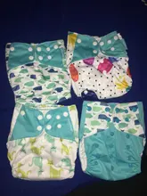 Feliz flauta pañales de tela para niños ajustable húmedo/bolso seco impermeable pañales de bebés ecológicos mochila reutilizable 4 unids/set