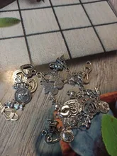 30 Uds. De colgantes de plata tibetana con forma de corona y llave, Charm de Animal para pulsera, collar, accesorios de joyería Diy