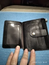 Tarjetero pequeño de cuero delgado con bolsillo para monedas para hombre y mujer, cartera pequeña de moda para tarjetas de identificación, monedero de negocios