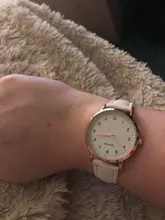 Relojes de pulsera de piel y cuarzo Reloj Blanco para mujer, de marca Ulzzang, con esfera de números sencilla, 2020