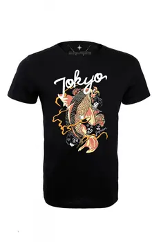 

Angemiel Wear Tokyo Koi Fish Cotton Black Male T-Shirt