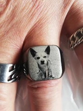 Personalizado grabado por encargo nombre anillo con foto de acero inoxidable anillos de sello para hombre foto familiar hombre de compromiso anillos de boda