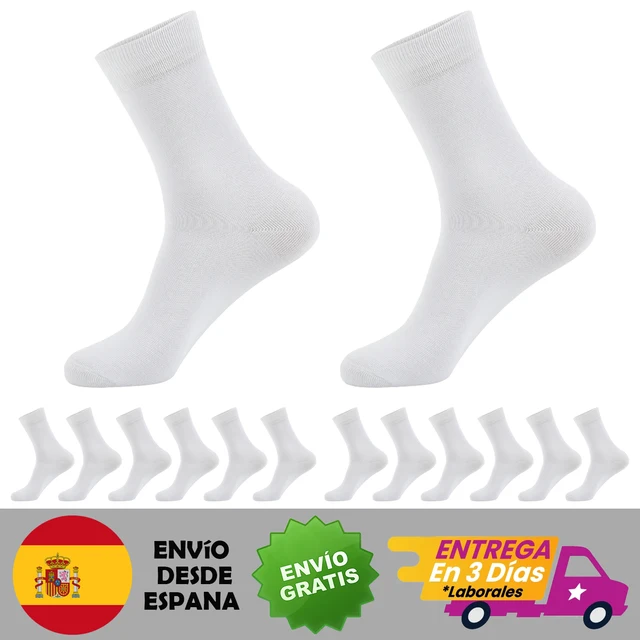 Men's and women's long socks combed cotton hositine for work leisure and sport long waist Pack9-12 White X 12