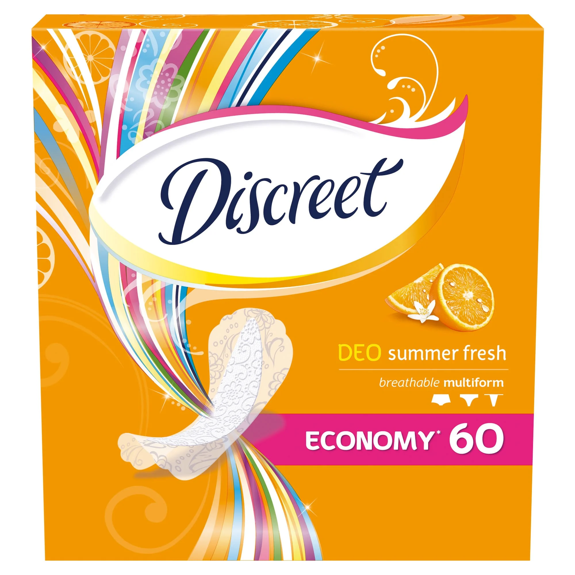 Женские ежедневные прокладки DISCREET Deo Summer Fresh Multiform, 60 шт