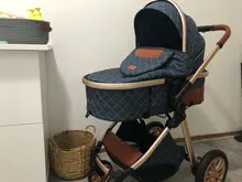 Cochecito De bebé multifuncional 3 en 1, carrito De bebé con paisaje alto, luz reclinable, plegable, diseño De cascarón De dos vías