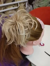 S-noilite-Peluca de cabello sintético para mujer, postizo de encaje suave, moño desordenado, banda elástica para el pelo, 85g