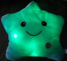 34CM Creative Toy Luminous Pillow Soft Stuffed Plush Glowing Colorful Stars Cushion Led