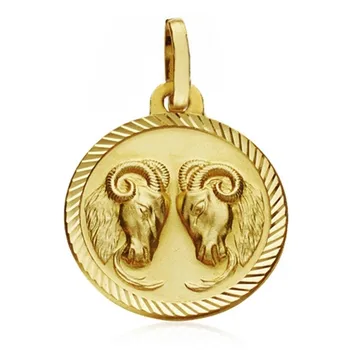

Medal 18k gold horoscope Aries 16mm. Zodiac sign [AA7408]