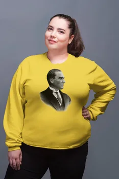 

Angemiel Wear Ataturk Yellow Women Sweatshirts