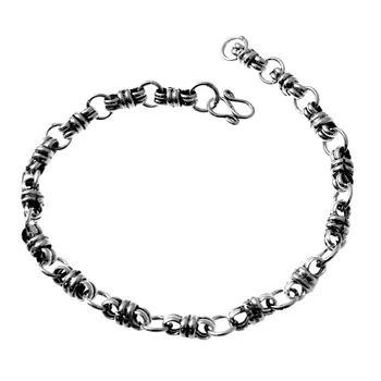

Bracelet 925 Sterling silver m unisex 20cm. Link asa knot hook closure smooth