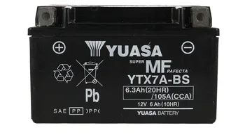 

Motorcycle battery YUASA YTX7A-BS with acid 12V 6,3Ah 105A