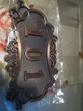 Placa de puerta de plástico ABS para Hotel, placa de puerta personalizada con número de casa de imitación de Metal, bronce, para apartamento, Villa, placa de puerta