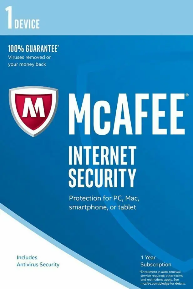 McAfee Total Protection 2020 антивирусное программное обеспечение 1 год 1 пользователь по электронной почте