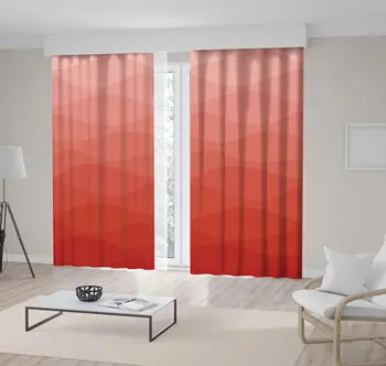 

Curtain Wavy Ombre Color Waves Geometric Pattern Graphic Design Stylish Decorative Pink Red Artwork Print