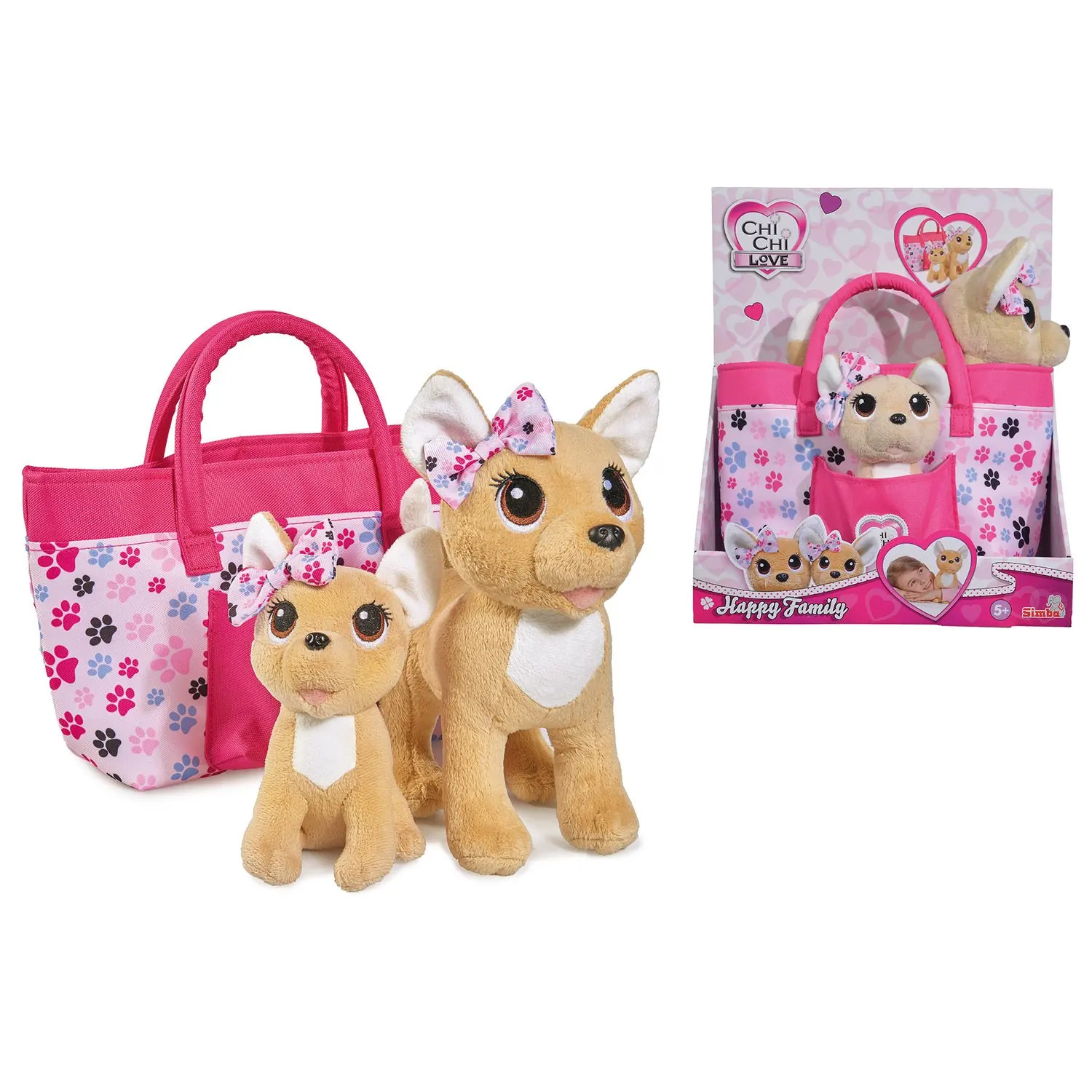 Игрушка мягкая Chi Chi Love Счастливая семья 2 собачки в сумочке 5893213