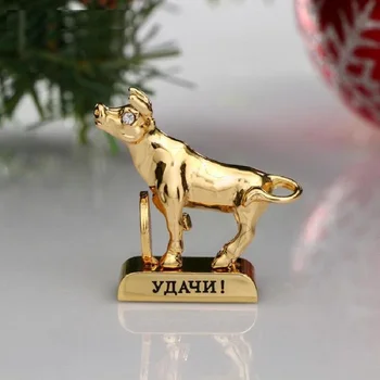 

Souvenir bull with a coin and a wish of luck, 2 crystal