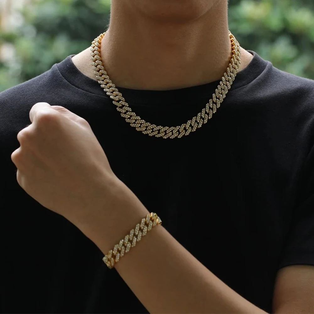 Hip Hop 12MM Cuban Chain Women Iced Out 