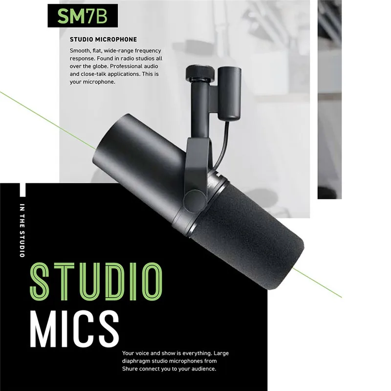 SM7B Studiomicrofoon Reclameradiohost Vertelling Nasynchronisatie Professionele dynamische microfoon met frequentierespons_voghion.com