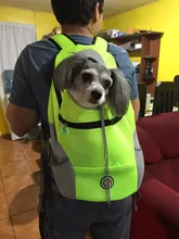 Venxuis nuevo doble hombro portátil de viaje mochila al aire libre bolsa de transporte perro mascota frente perro bolsa de malla de mochila de la cabeza