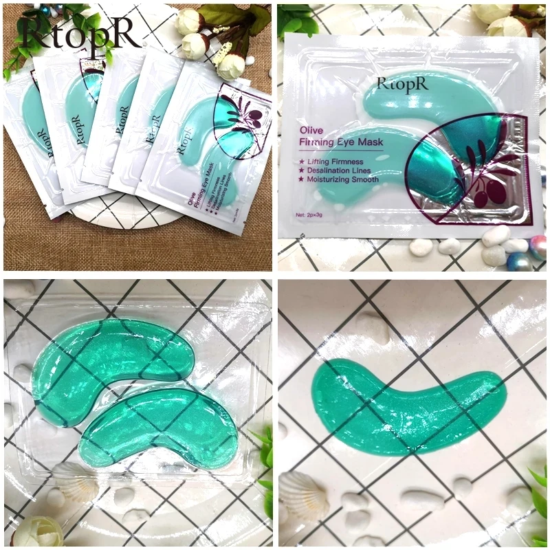 10pcs=5pack Olive Collagen Eye Mask Face Skin Care Firming Ageless Anti Aging Eye Bag Dark Circles Puffiness Care