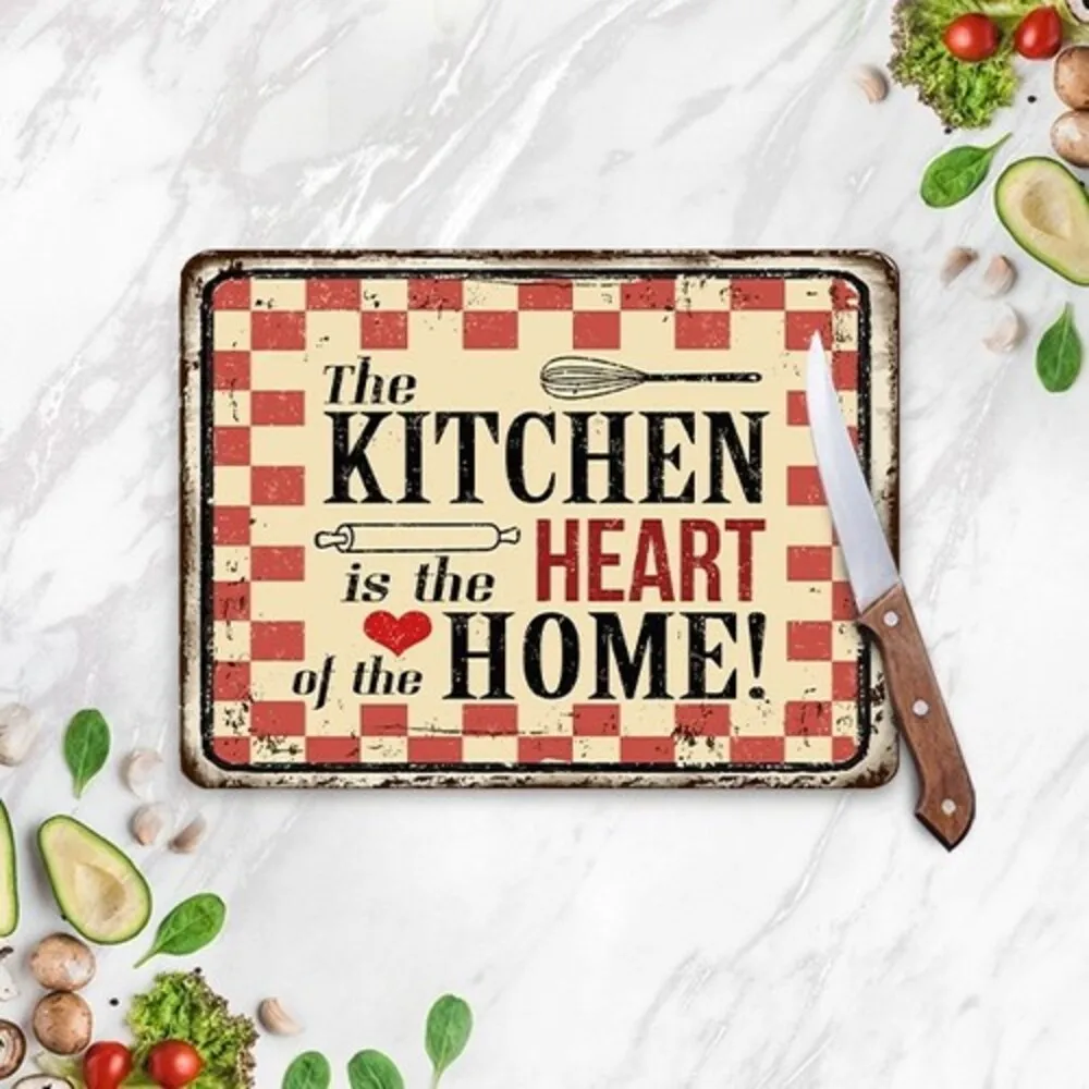 

My Kitchen Heart Look Glass Cutting Board Patterned Glass Cutting Board Cutting Board 20x30 / 30x40 cm Fast Free Shipping