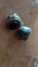 Wholesale Retro Jewelry Stone Rings For Men Titanium Steel Inlaid Three Colors Onyx Ring