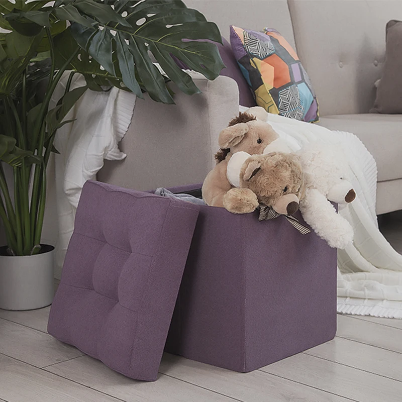 Мягкий складной пуф Delicatex Дели цвет Gray-Beige коробка для хранения с пуфик детей