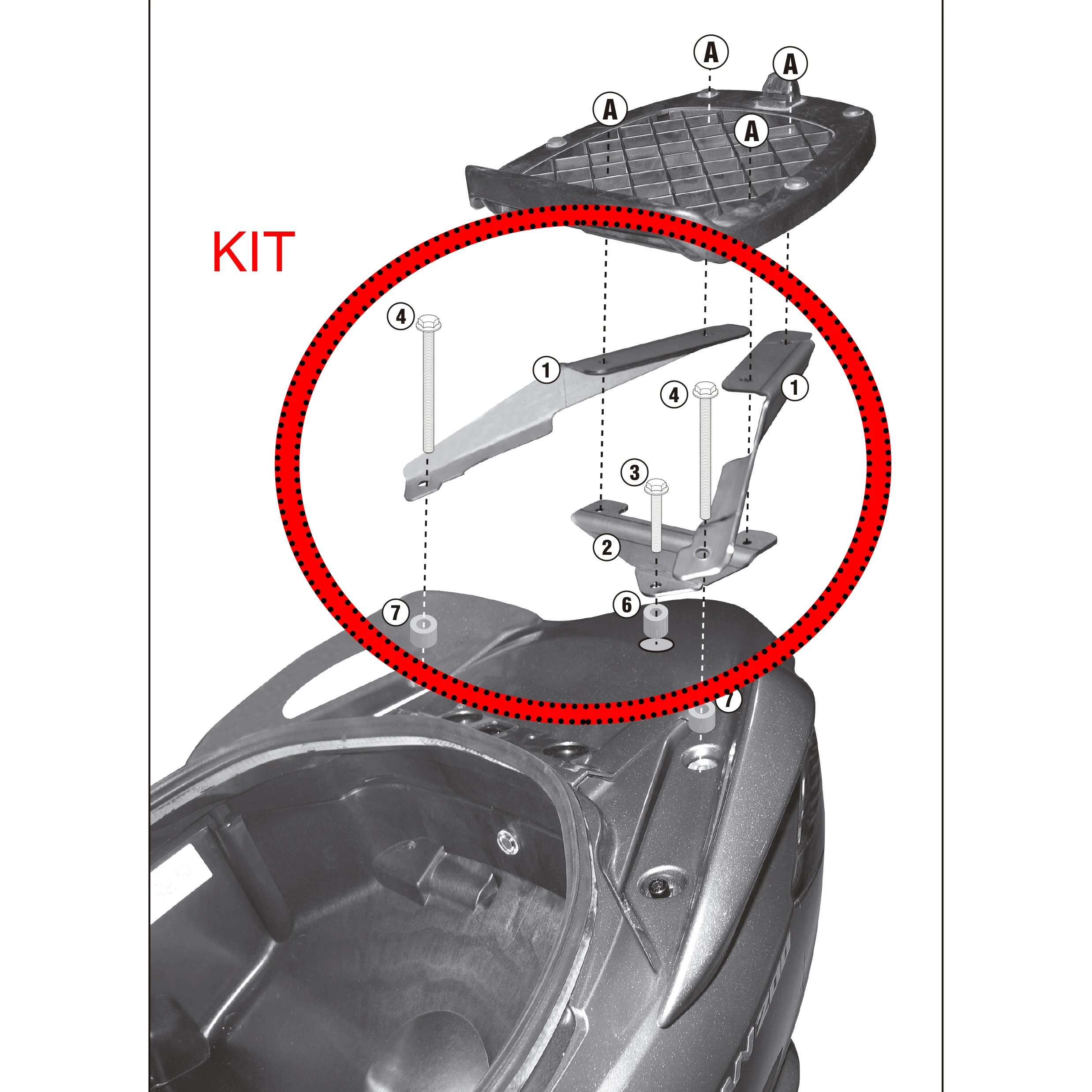 KIT DE FIJACIÓN POSTERIOR SHAD S0BR17ST SUZUKI BURGMAN 125/200