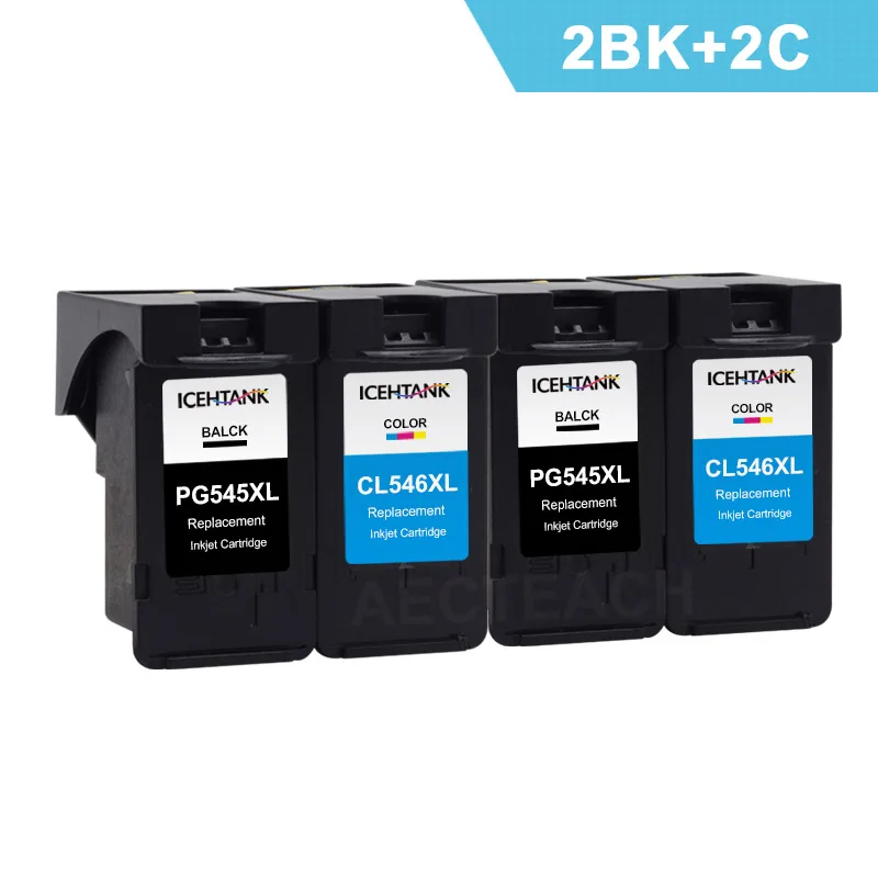 Aecteach PG 545 CL 546 XL чернильный картридж для принтера Canon PG545 CL546 PG-545 545XL Pixma MG3050 MG 2550 2450 2550S 2950 MX495 принтер - Цвет: 2BK2C