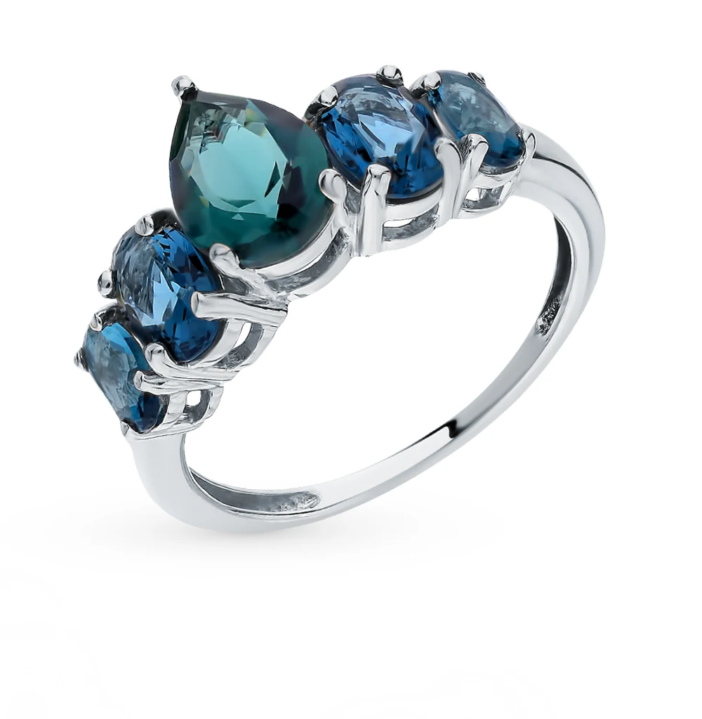 Серебряное кольцо с фианитами SUNLIGHT проба 925