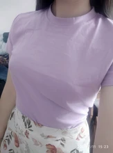 Green Crop Top T-Shirt Female Solid Cotton O-Neck Short Sleeve T-shirts for Women High