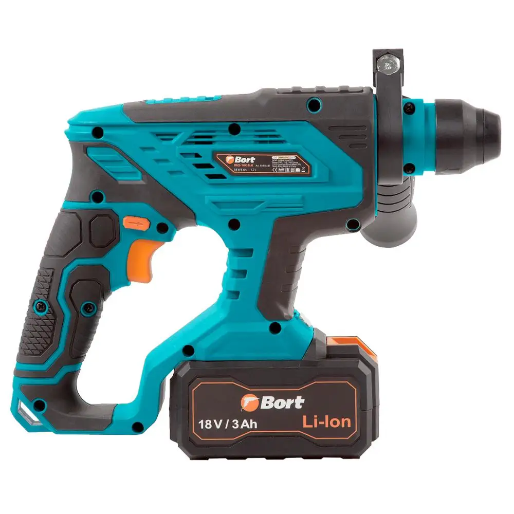 Перфоратор аккумуляторный Bort BHD-18X-BLK(2 Li-ion батареи 18 В, 3Ач, энергия удара 1,7 Дж, кейс