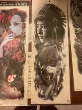 Sticker Skull Arm-Sleeve Wings Angel Rose Tattoo Owl Tatoo Fake Temporary Waterproof