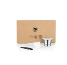 Cápsulas de café reutilizables compatibles con Nespresso, acero inoxidable, filtros rellenares, taza de Espresso, para Inissia y Pixie