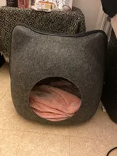 Cat Bed Bed-House Cushion Detachable Pet-Accessories Felt Natural For Pets with Dark-Gray