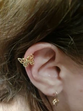 MENGJIQIAO-Clips de Metal con forma de mariposa para mujeres y niñas, joyería de oreja de cartílago falsa, sin Piercing