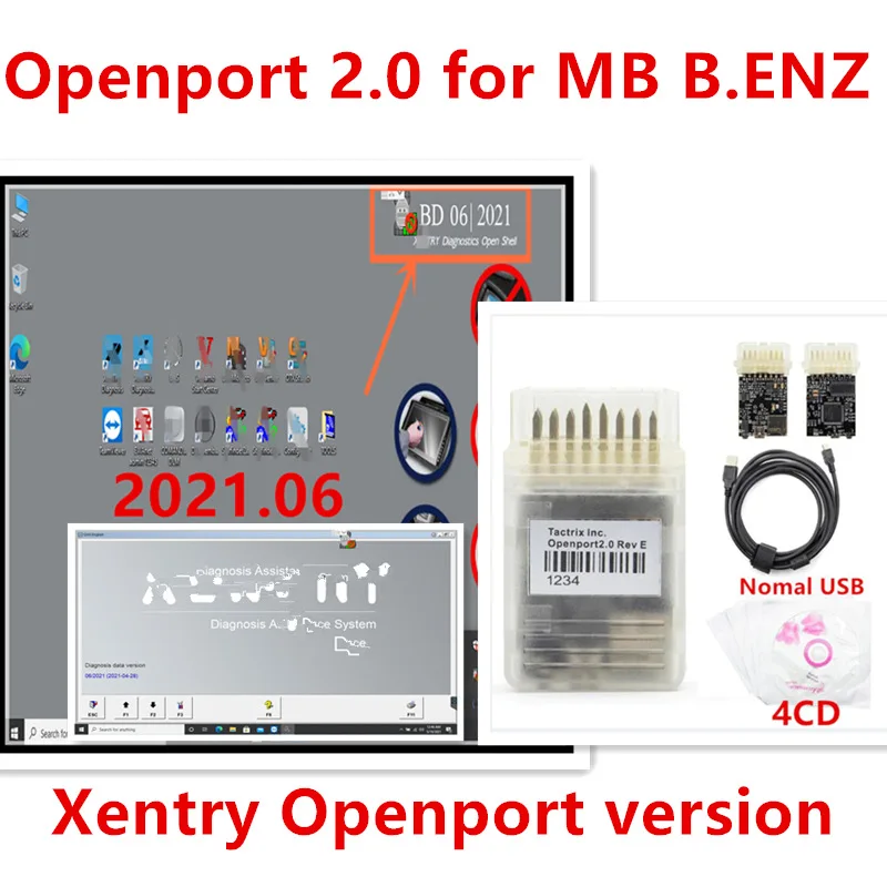 2021 Tactrix с открытым портом 2 0 ECU чип для программного обеспечения Xentry vediamo mb star
