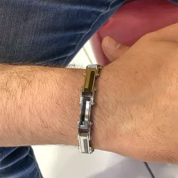 

New Two-Color 316 L Quality Steel Male Bracelet