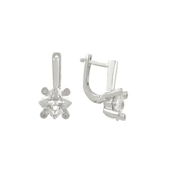 

Angemiel 925 Silver Zircon Stone J Earrings