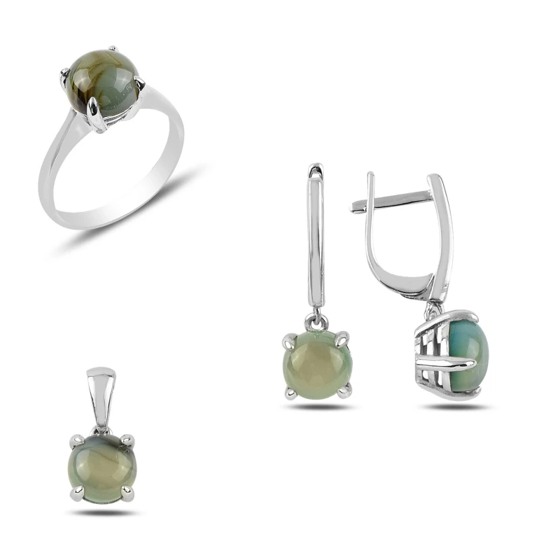 

Silver 925 Sterling Natural Solitaire Set