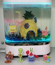Decoration Ornament Krab-Figure Pineapple-House Aquarium Fish-Tank Krusty Cute Cartoon