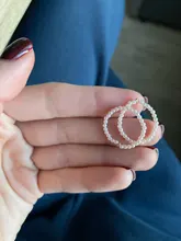 FFLACELL alta calidad Natural de agua dulce perla Multi-Cuentas anillo dedo joyería continuo círculo minimalista anillo de fiesta joyería