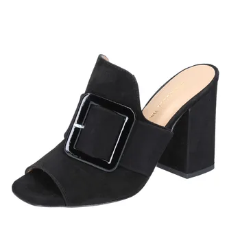 

BROCCOLI women sandals black suede