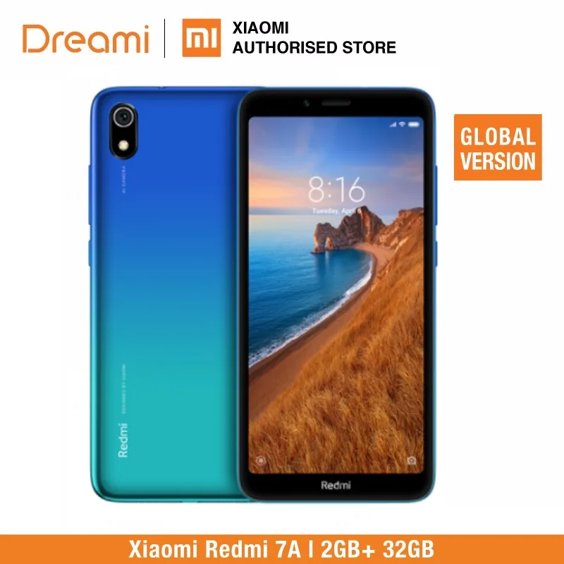 Gem Blue 32GB Глобальная версия Xiaomi Redmi 7A 32 ГБ rom 2 ГБ ram(абсолютно новая и герметичная) 7a 32 ГБ - Цвет: Gem Blue 32GB