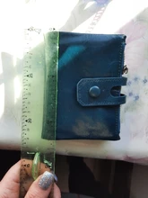 Cuzdan-cartera corta de cuero genuino para hombre y mujer, monedero masculino, tarjetero para licencia de conducir