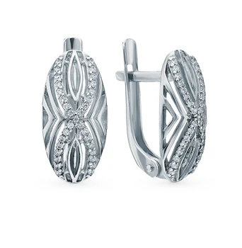 

Silver earrings with cubic zirconia sunlight sample 925