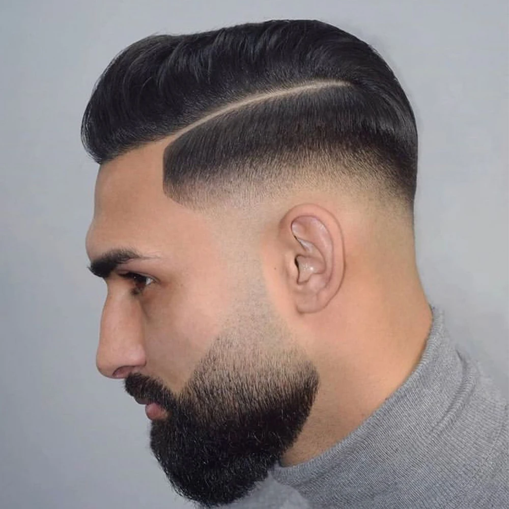 Peluca de PU transparente para hombre, tupé con bucle en V, unidad de reemplazo de cabello, Color marrón, 8x10 pulgadas