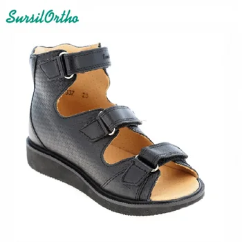 

Sursilortho/антивальгусные orthopedic sandals genuine leather Velcro open V (антивальгусная shoes)