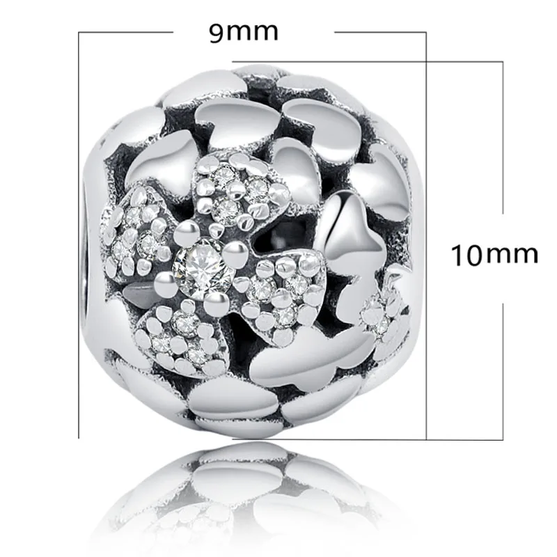 2.5g flowers bead SheType, Новое поступление, круглые бусины для женщин, мать, ювелирное изделие, очаровательное, 925 Твердое Серебро - Цвет камня: 2.5g flowers bead
